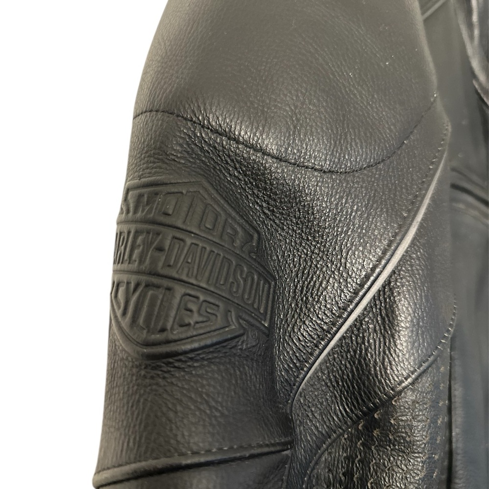 Harley Davidson Rider's Jacket Embossed Black Men's Size L - Picture 5 of 9